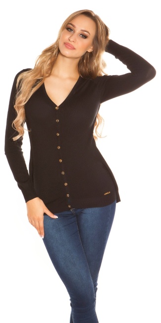 Cardigan with lacing on back Black
